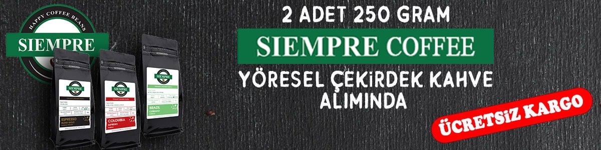 Siempre Coffee 2 adet 250g Çekirdek Kahve Alımında ücretsiz kargo