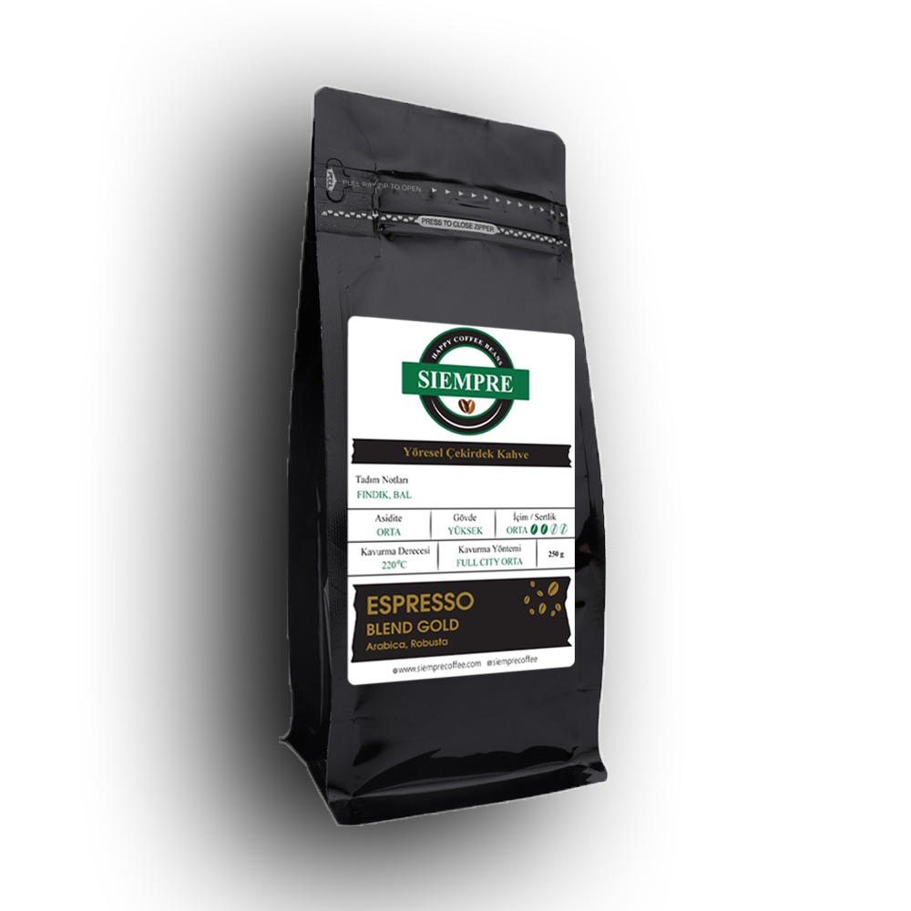 Siempre Coffee Espresso Blend Gold Çekirdek Kahve 250g